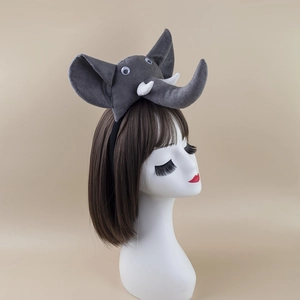 Plush elephant ear headband with trunk on a mannequin model for animal costume party