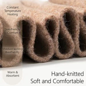 Brown wool blend knit scarf with breathable texture and warm thermal features