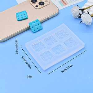 Mini heart star square silicone biscuit mold for chocolate cheese and ice cream decoration