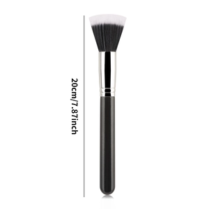 Dual-fiber 187 powder makeup brush with fan-shaped bristles and 20cm black handle