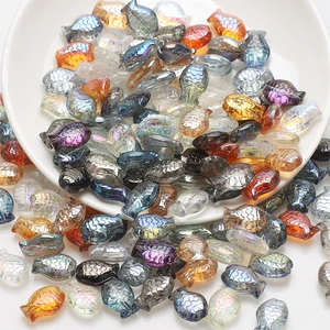 Colorful fish shape crystal glass beads for DIY jewelry making in various vibrant shades
