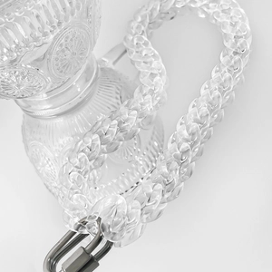Unisex hip-hop style transparent acrylic chain necklace with metal clasps on glass