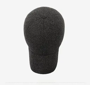 Top view of dark gray textured baseball cap with 3D SPORT embroidery and winter fabric