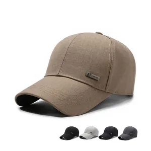 Men Baseball Cap Breathable Polyester Sun Hat Adjustable Metal Buckle Solid Color Casual Outdoor Sports Headwear