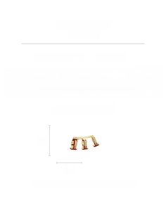 Detail view of 18k gold plated cuff earrings with white cubic zirconia and silver needle