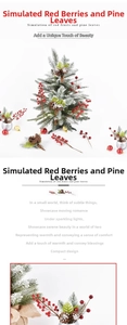 Detailed Christmas berry pick with realistic pine cones and festive red baubles
