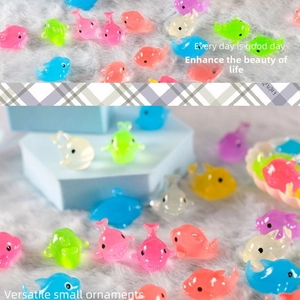 Mini colorful luminous resin dolphin figurines for micro landscape and DIY decor