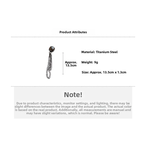 Detail view of 9g titanium steel magnetic chain clip for T-shirt length adjustment