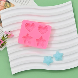 Silicone mold for heart and star shaped DIY aromatherapy plaster and soap crafts