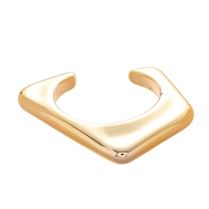 Irregular geometric triangle open bracelet in gold finish with a sleek metallic luster