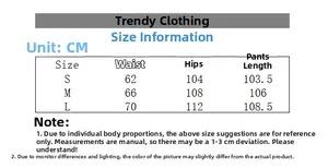 Detailed size chart for straight-leg cargo pants including waist and length measurements