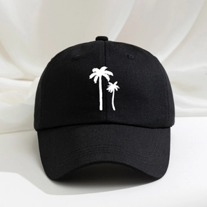 Baseball Cap Polyester Coconut Tree Embroidery Adjustable Sun Protection Outdoor Casual Vacation Hat