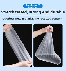 Detail showing high-stretch PE material durability and waterproof performance testing