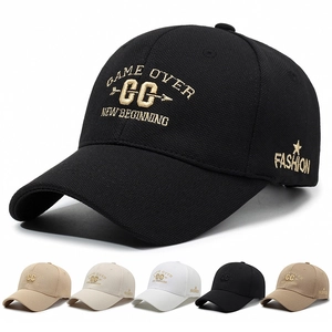 Baseball Cap Embroidered Letters Game Over New Beginning Curved Brim Sun Protection Streetwear Casual For Men Women