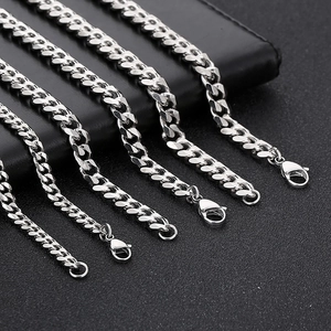 Minimalist Cuban Link Chain Necklace Stainless Steel Jewelry Titanium Steel Lobster Clasp Fashion Commuter For Men Women