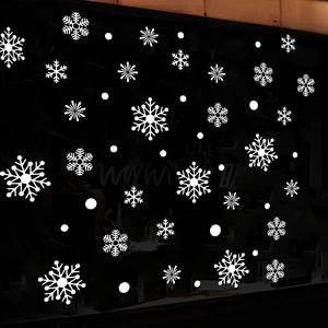 Adesivi Per Finestre Con Fiocchi Di Neve Di Natale Bianco PVC Impermeabile Removibile DIY Decalcomanie In Vetro Per Decorazioni Per La Casa Invernale