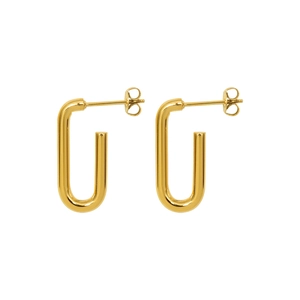 Orecchini geometrici a forma di U in stile francese in acciaio inox placcato oro 18k