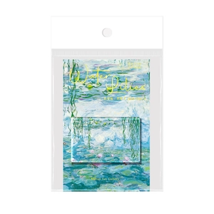 Acrylic fridge magnet featuring Monet Water Lilies art print in clear retail packaging