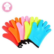 Five-color silicone heat resistant shark mitts with anti-slip honeycomb texture and hanging loops