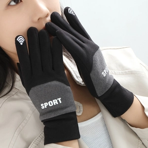 Damen Thermohandschuhe in Schwarz und Grau mit Touchscreen-Funktion für den Sport