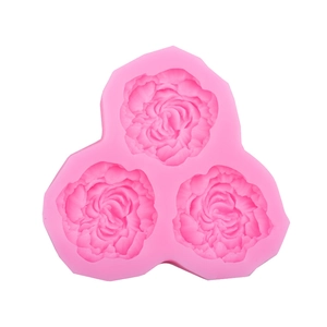 3D carnation silicone mold for fondant and chocolate DIY with pink floral design