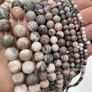 Pink zebra jasper natural stone round beads in multiple sizes for DIY jewelry making