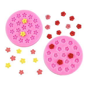 Mini cherry blossom and rose flower silicone molds for cake decorating and DIY candles