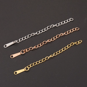 Stainless steel extension chains in silver, rose gold and gold finishes for DIY jewelry