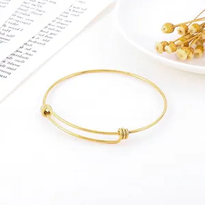 Expandable Wire Bangle Bracelet Stainless Steel Thin Coil Adjustable Minimalist Simple Fashion For Women