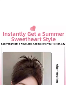 Detail showing voluminous messy hair claw clip extension with fluffy hair bun effect