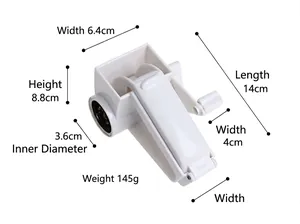 Detailed dimensions of white rotary cheese grater with measurements and weight specifications