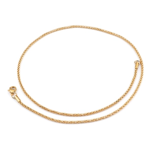 Collana a catena popcorn dorata da 2mm in acciaio inossidabile con chiusura a moschettone
