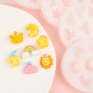 Stampo in silicone stella luna nuvola e ciondoli in resina per fai da te e fondant
