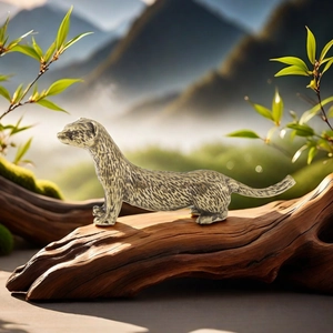 Miniature Animal Figurine Solid Brass Weasel Statue Realistic Texture Antique Bronze Desktop Decor Exquisite Ornament