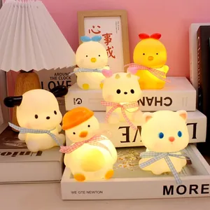 Warm glowing cartoon animal night lights including rabbits and chicks for bedroom decor