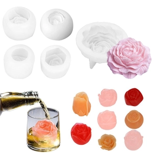3D Rose Blume Silikonform Floral DIY Werkzeuge Für Aromatherapie Kerze Handgemachte Seife Eiswürfel Backen Dekorationen