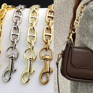 Polished pig nose anchor chain straps in four colors for luxury handbag extension