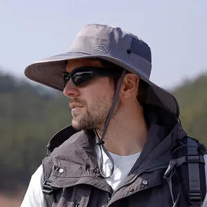 Chapeau De Brousse Plein Air Bord Large Protection Solaire UPF 50 Satin Glacée Respirante Pêche Randonnée Pour Hommes