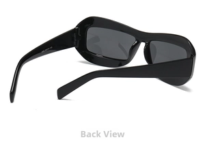 Vue arrière de lunettes de soleil masque noires montrant les détails de la branche 5462