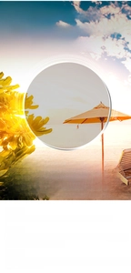 Infographic showing UV400 protection layers for square sunglasses in a beach setting