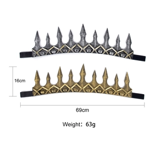 Detailed dimensions of Medieval crown props in gold and silver for cosplay events