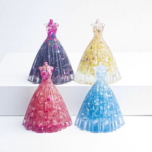 Amethyst and mixed crystal resin dress figurines for home and office decor