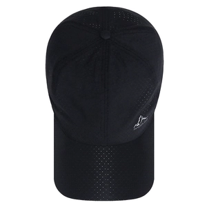 Men's outdoor breathable black mesh baseball cap with mountain print and quick-dry fabric