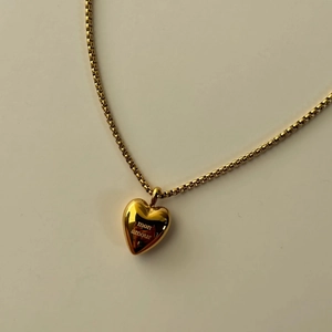 Stainless Steel Heart Pendant Necklace Mon Amour Mom Letter Engraved Electroplated Gold Silver Plated Jewelry For Women