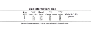 Detailed size chart for women's leopard print casual jacket with specific measurements