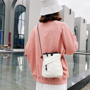 Small Nylon Crossbody Bag Square Messenger Purse Casual Japanese Style Braided Rope Strap Shoulder Bag