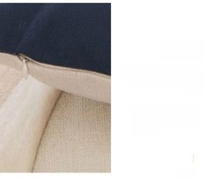 Detail view of the high-quality invisible zipper and linen fabric texture on cushion cover