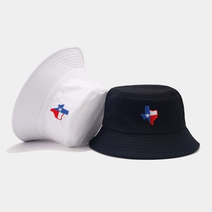Chapeau Bob Broderie Carte Drapeau Texas Coton Protection Solaire Extérieur Été Chapeau De Pêcheur Pour Hommes Femmes Casual