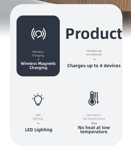 Features of 3-in-1 magnetic wireless charger with LED light and safe cooling system