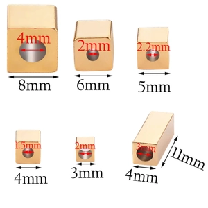 Golden stainless steel square spacer beads in various sizes for DIY jewelry making